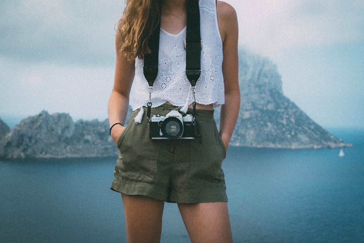 Photographer posing oudoors